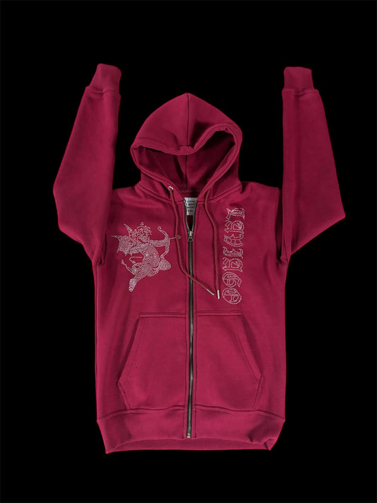 Wine Red Evil Angel Zip